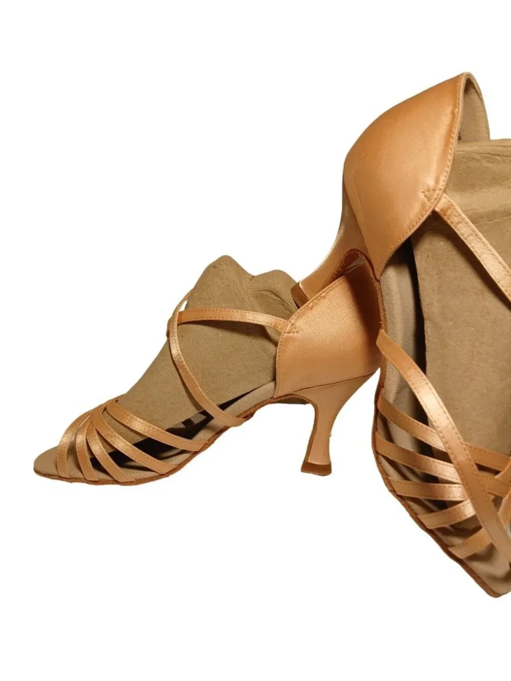 Capezio Julia Satin Strappy Ballroom Dance Heel Latin Shoes Open Toe Heels 8W - Picture 11 of 16